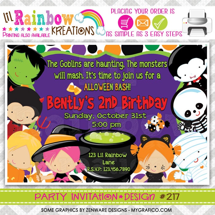 217: DIY - Halloween Costume Party Invitation Or Thank You Card
