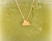 Cute and tiny Cloud  necklace. Choose your color.  Gold or Silver.