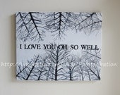 Print - Dave Matthews Band Original Quote Painting - I Love You Oh So Well Lyrics 8 x 10 Art - Snowy Trees Artwork