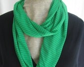 Kelly Green Jersey Knit Skinny Infinity Scarf
