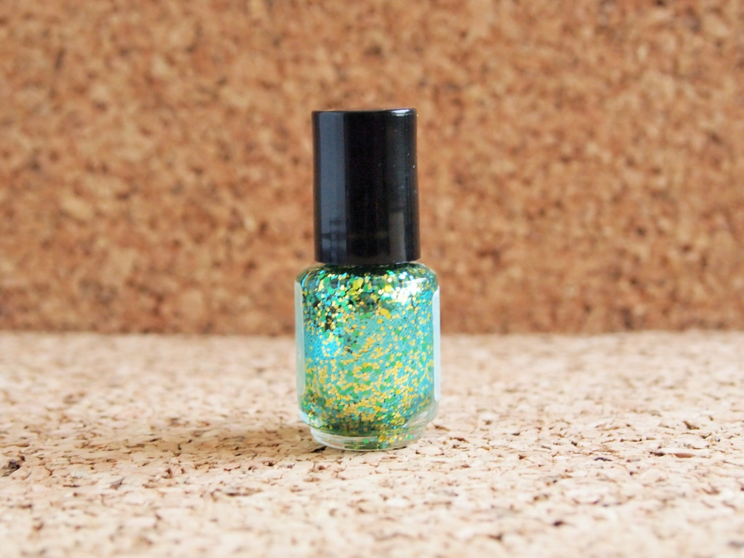 Green Glitter Polish - dark green and gold glittery 3 free nontoxic indie handmade nail lacquer preppy cute glam glitz bright