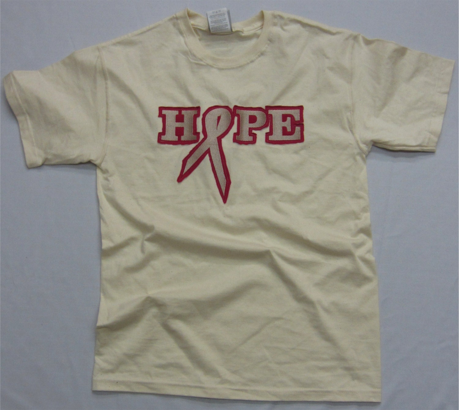 Breast Cancer Awareness Hope Short Sleeve Natural T-Shirt