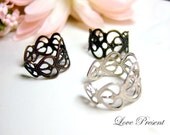 Bridesmaids Friendship Jewelry - Cocktail Vintage Heart Adjustable Ring - Color Anti Brass, Copper and Sliver - Choose your color