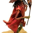 Pixie 'Sganarelle' - hand crafted leather sculpture figurine with base - fantasy character - ornament -  medium size