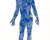 GOCCO PRINT 'Cosmos' / one-of-a-kind space figure monotype