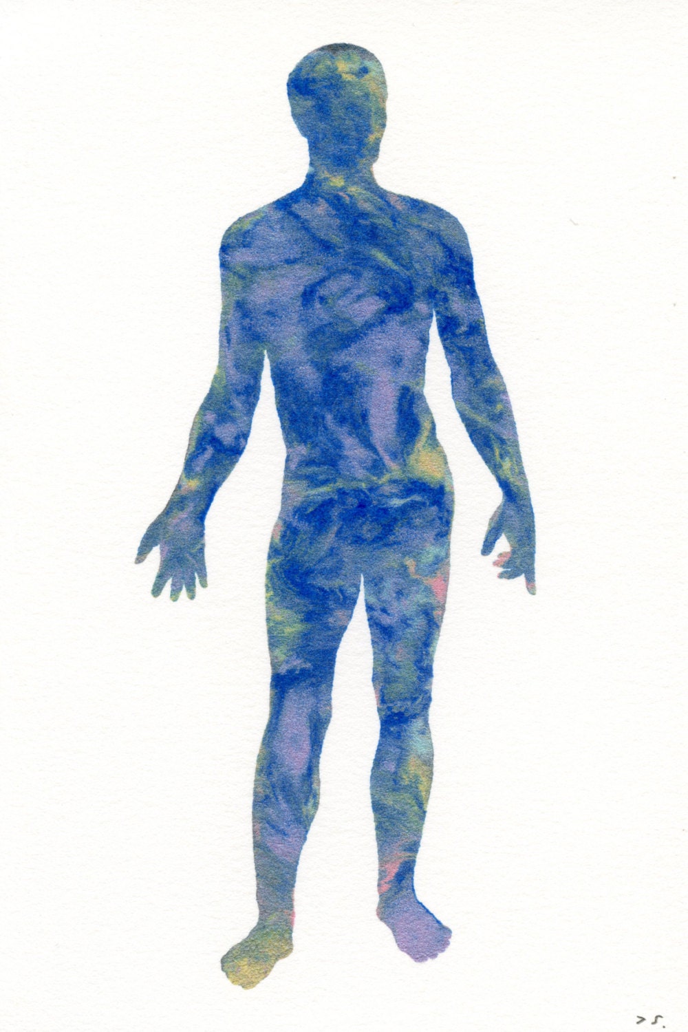 GOCCO PRINT 'Cosmos' / one-of-a-kind space figure monotype