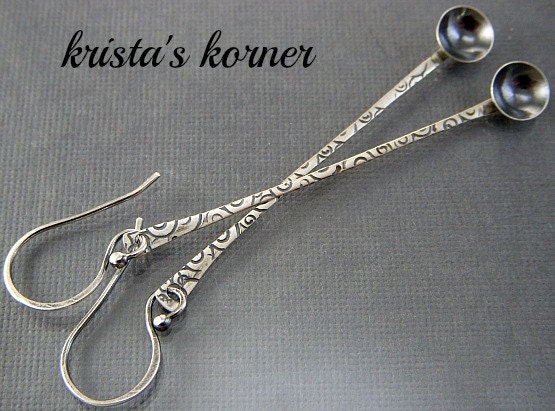 Sterling Silver Textured Disc Earrings