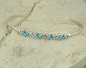 Sterling Turquoise Heart Cuff Bracelet