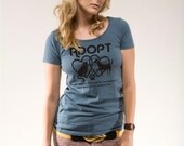 ADOPT - Womens tshirt ADOPT Organic Cotton tee animal rescue cat lover dog lover