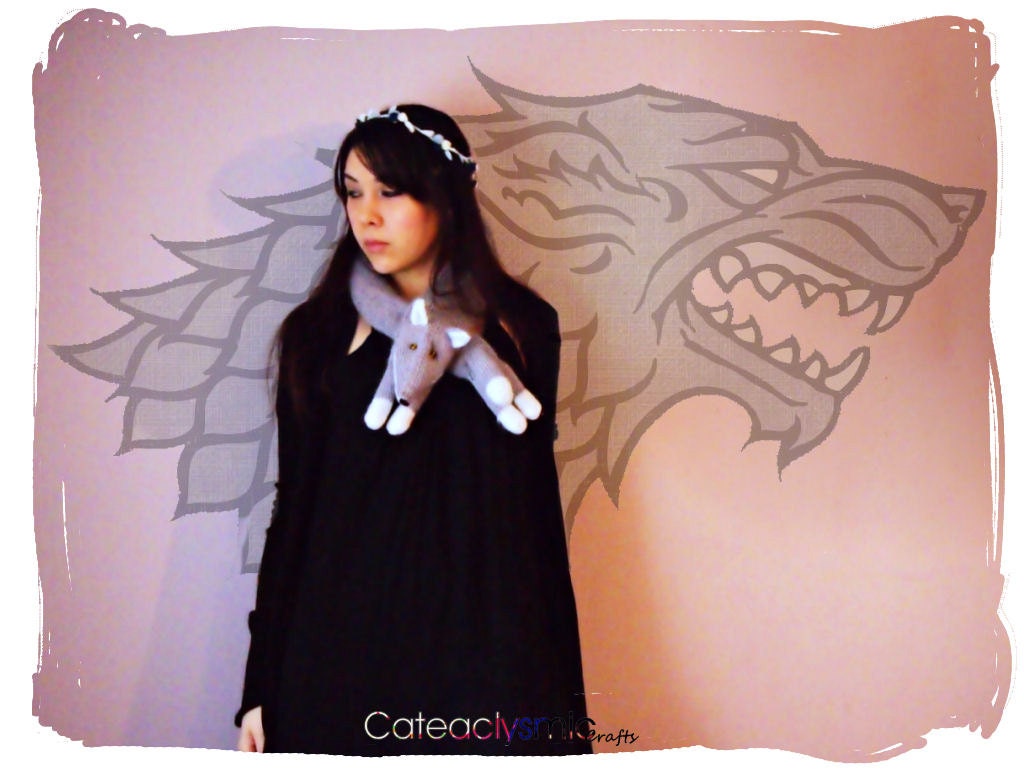 Game of Thrones Inspired Direwolf Scarf (Nymeria) MADE TO ORDER