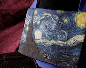 TARDIS Starry Night Dr Who purse from Vincent and the Doctor Custom Made over-the-shoulder bag with pockets lined with satin
