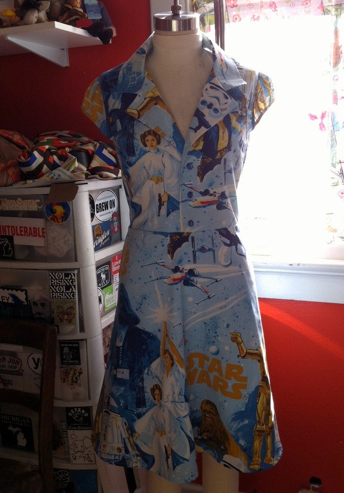 Star Wars Shirtwaist Dress- OOAK Recycled
