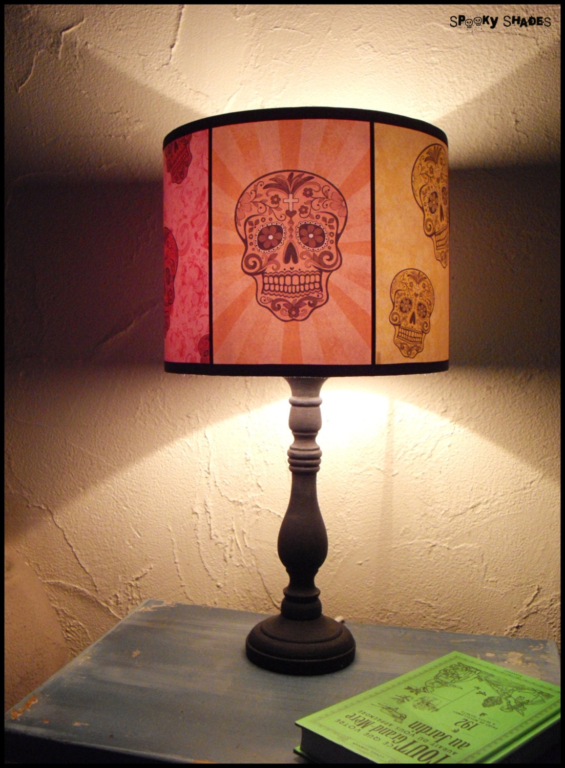Rainbow Skulls Lamp Shade Lampshade 7,9 "x 9,8" - skull lamp shade, children decor, calavera, teen room decor, mexican decor