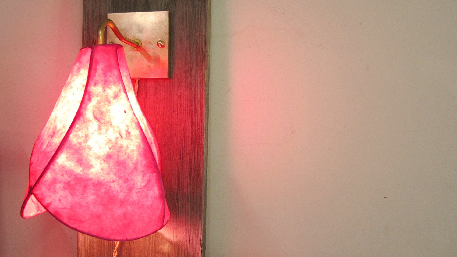 Wall Sconce Lighting - The Camellia Shade with Copper and Brass Wall Bracket - Hardwire or Long Cord with Plug Option