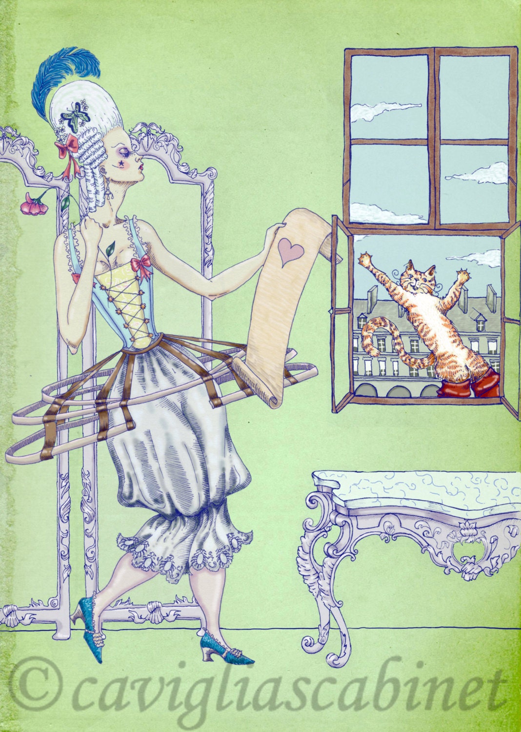 Romantic Fairy Tale Card - Green