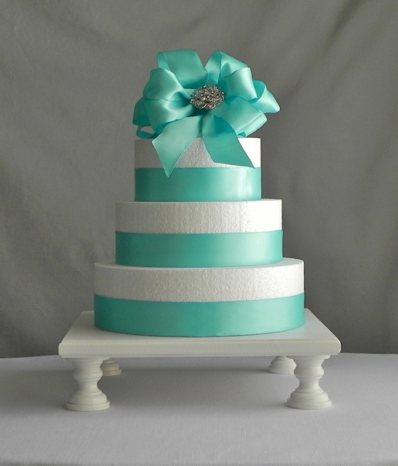Cake Stand 12" Square Cupcake Dessert White Wooden Vintage Wedding By E. Isabella Designs. As Featured In Martha Stewart Weddings