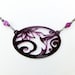 Hummingbird Necklace - Bird and Flower - Purple - Unique Bird Amulet Laser Cut from Original Drawing by Laura Cesari