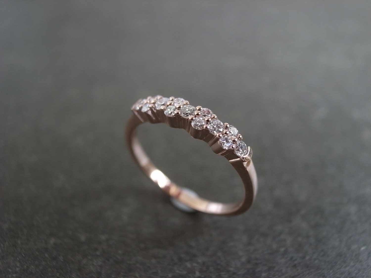 Diamond Wedding Ring in 14K Rose Gold