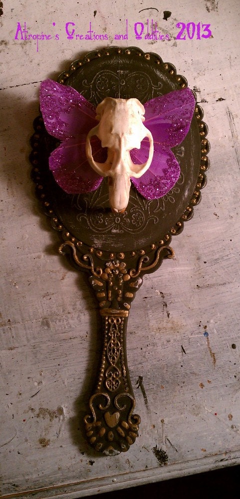 Mirror of Vanity Taxidermy Gothic/ Hand mirror