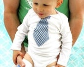 Baby Boy, Father's Day, Baby Blue Tie Onesie.  Any Tie on a Long or Short Sleeve Onesie.  Plaid, Birthday Gift, Summer Fashion