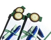 Celtic Knot Magnetic Notepad with Pen Handmade Grocery List Magnet Pad Stamped Shopping List Irish Green
