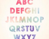 Alphabet Art Print, 8x10 ABC Print, Rainbow Alphabet ABC Wall Art & Decor