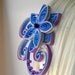 Four Weddings Personalized Wedding Hair Accessory, Blue and Purple Bridal Fascinator