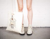 Balancing Act Printed Tote Bag (grey cat)