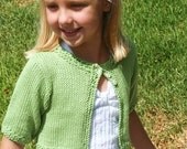 Suri Occasion Cardigan/shrug/sweater, knitting pattern pdf, girls,flower girls, half sleeve,spring green