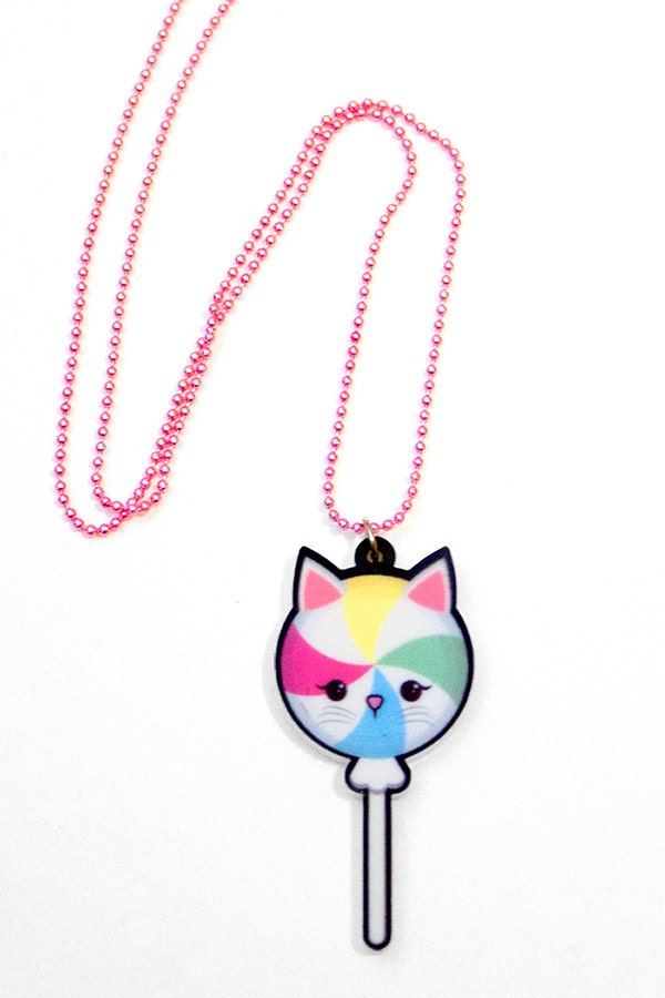 Laser Cut Acrylic MewPop Necklace