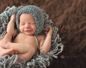 Newborn knit bonnet with textured edge - sweet and simple for newborn photos