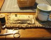 Primitive Pinkeep/Mugkeep Crocheted Repurposed linens