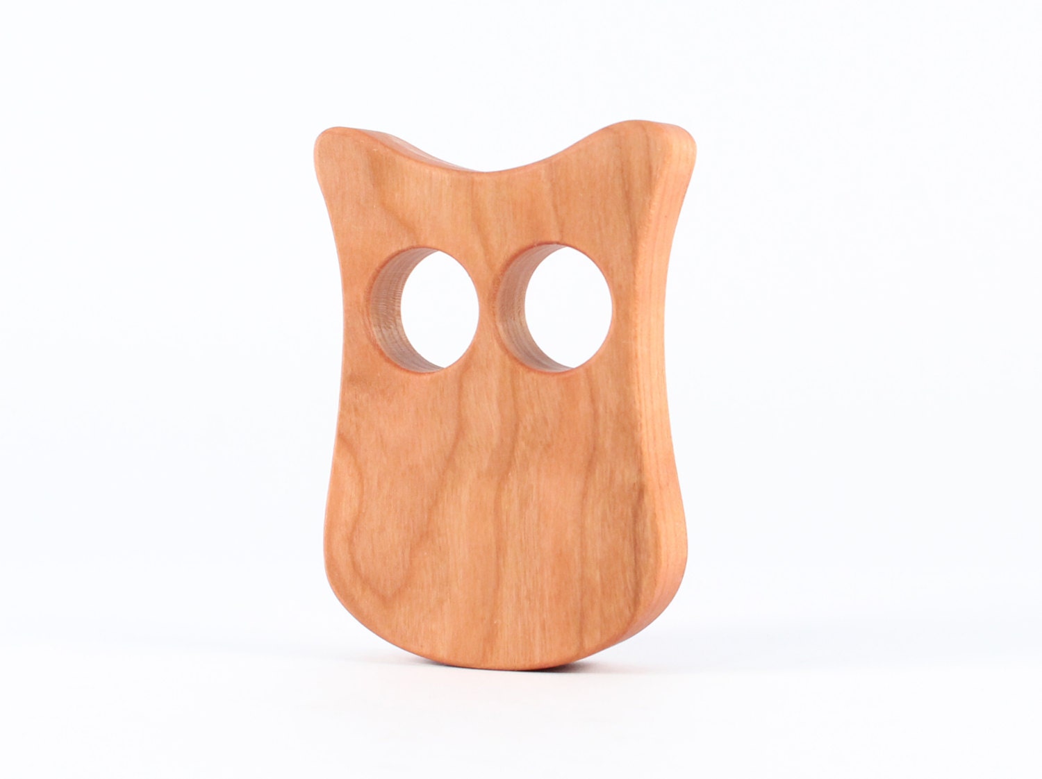 natural owl RATTLE - an organic wooden teething / grasping toy - keepsake baby shower gift with homegrown organic finish