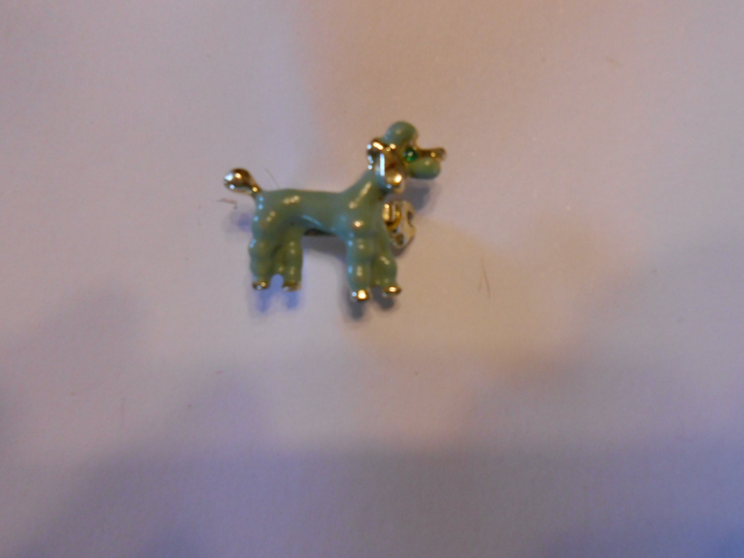 Vintage Poodle Pin/Brooch-Blue Enamel Poodle Dog Pin-Circa 50's