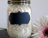 Chalkboard Vinyl Labels -75 labels - Mason Jar, Wedding, Pantry, Canisters, Bins, Baskets, Jars, Glasses, Wedding - FREE CHALK MARKER