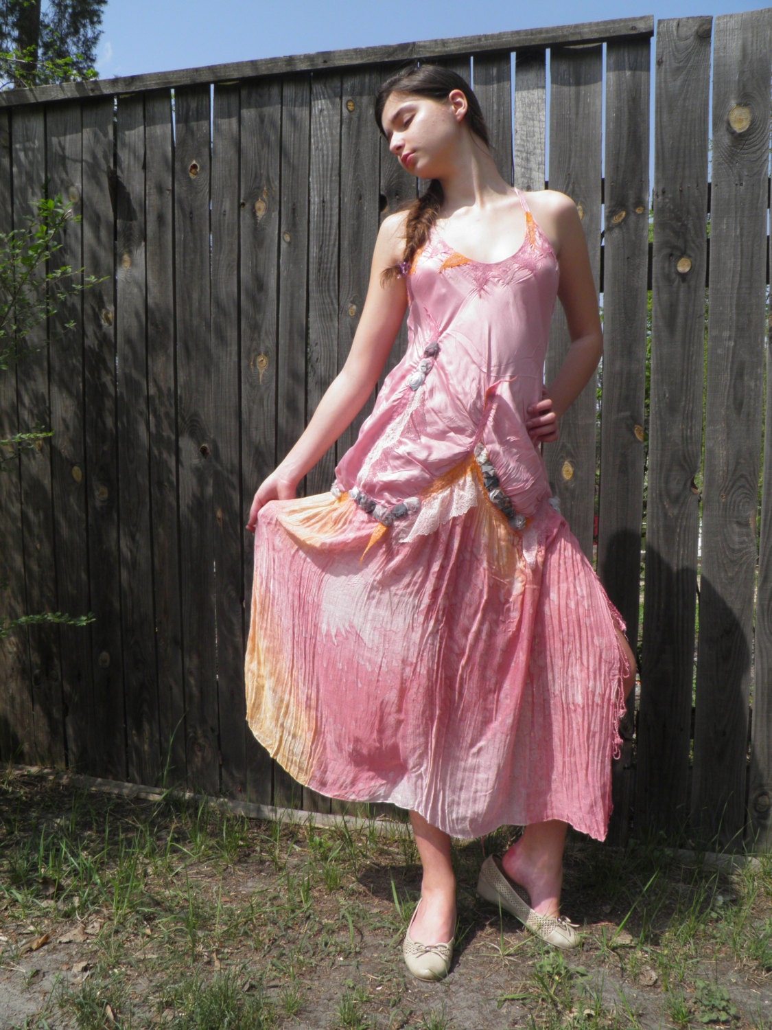 Nuno Felt Dress, Silk, OOAK hand felted ,silk and wool,felted clothing, Eco fashion dresses ,Nuno felted