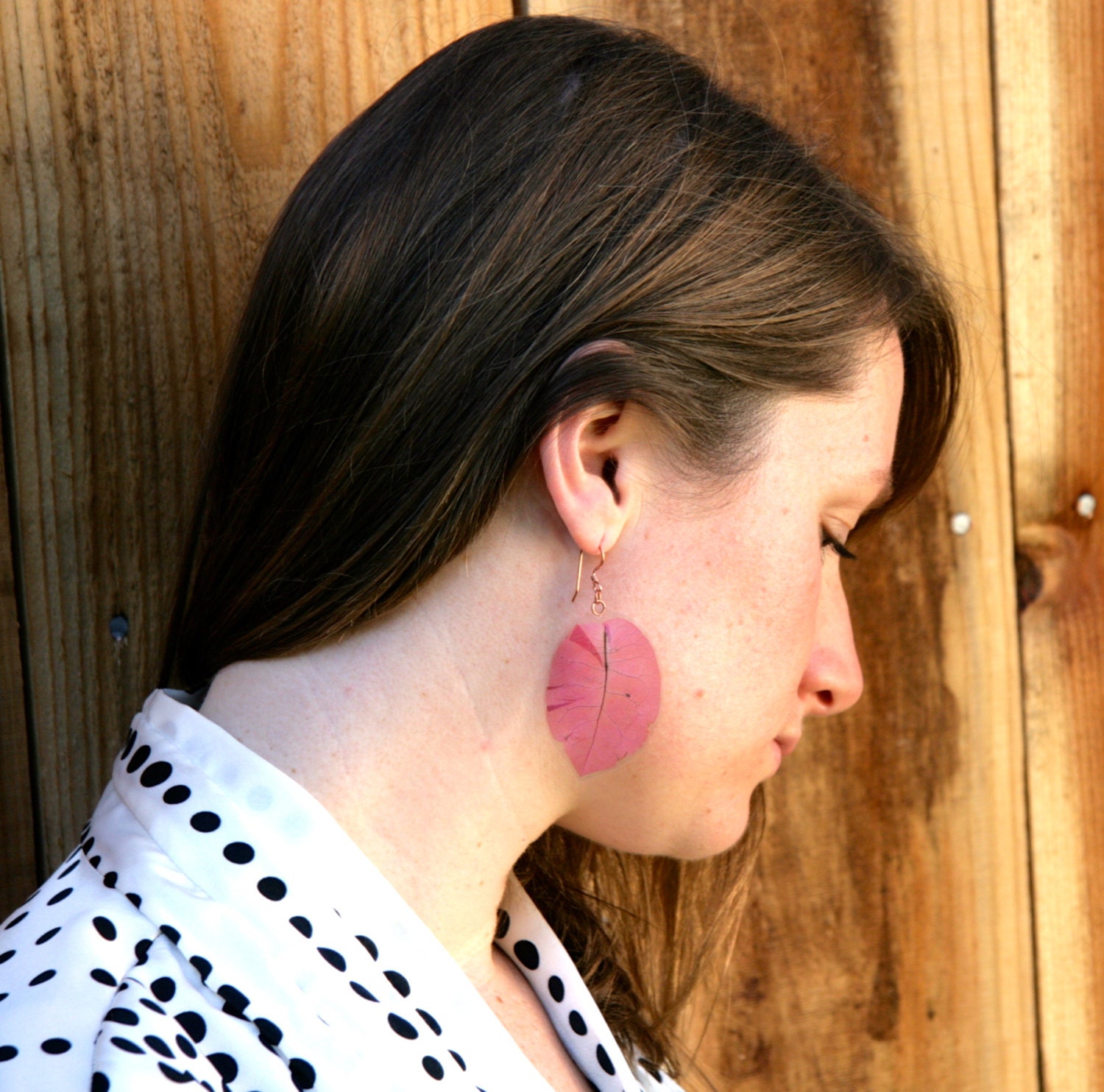 Light Pink Bougainvillea Pressed Flower Petal Earrings