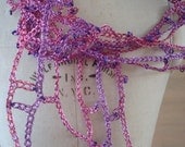 Crocheted Wire Scarf Necklace Wrap ----  84 inches long