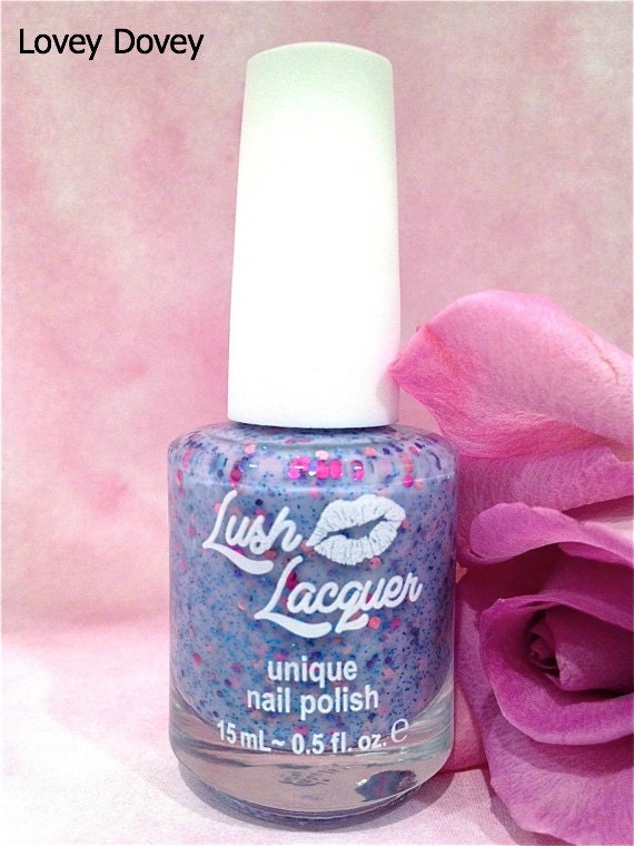 NEW--Lovey Dovey:  Custom-Blended Glitter Nail Polish / Lacquer