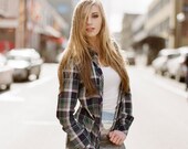 Printed mini skirt - digital landscape bohemian urban city, street style fashion for women - medium