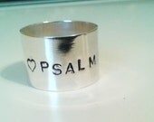 Custom Stamped Ring - Personalized Wide Band Ring - Bible Verse Ring