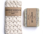 BATH SET - Soap and washcloth , Pick your natural soap, crochet washcloth, gift s for men , gifts for women,
