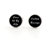 Personalized Cufflinks - Custom Cufflinks - Groom Jewelry - Best man Jewelry - Groomsmen Jewelry - Wedding Jewelry - Gift Bag Included