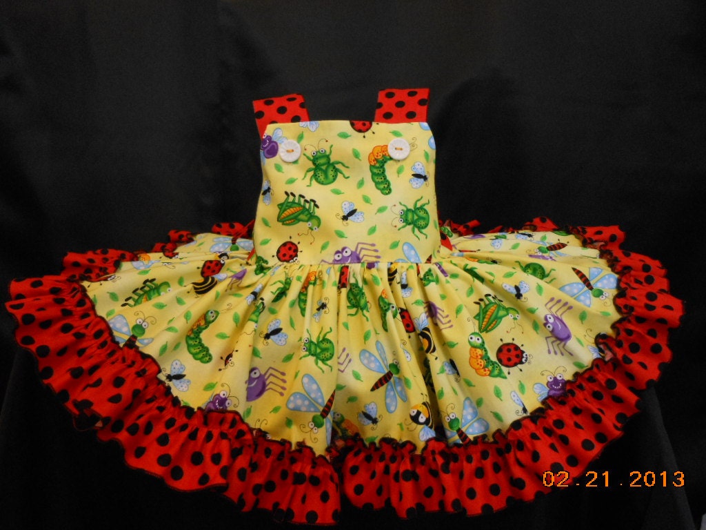 Custom Boutique ,Cuter than cute...Baby and Toddler Girls Ladybugs & Bumble Bees Dress.