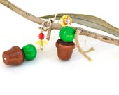 Cactus Dangle  Earrings,Handmade Polymer Clay