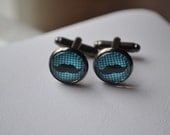Gingham Moustache Mustach Mustache Gunmetal  Cufflinks