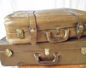 Vintage Leather Suitcase - AER 2 Germany - Medium Size