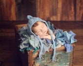 Baby blue or ANY color newborn ribbed bonnet/ gnome hat