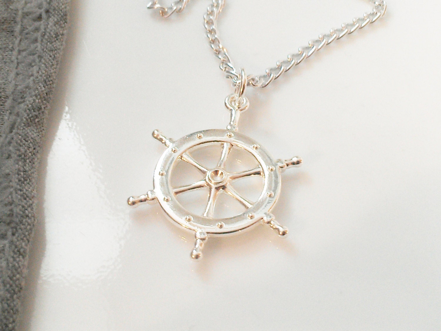 Ship Wheel Necklace Nautical Jewelry  Women Guy Jewelry Teen Boy Teen Girl Gift Charm Captain Wheel