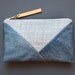 DENIM Patchwork Clutch. Repurposed Denim Clutch. Denim Eco Clutch.